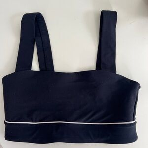 Black Sports Bra with White Trim